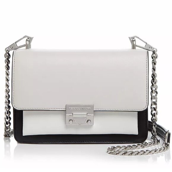 Rebecca Minkoff‎ Christy SM Handbag Black White Grey Leather Crossbody Women's - Picture 14 of 15